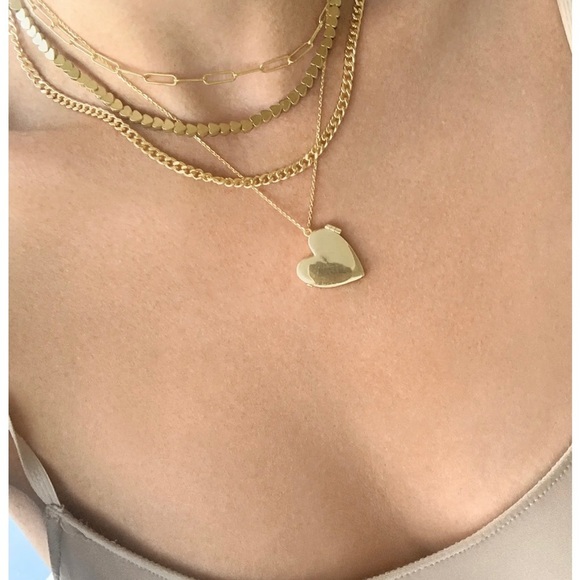 Adornia 14k gold-plated heart locket pendant necklace- NEW - Picture 4 of 6